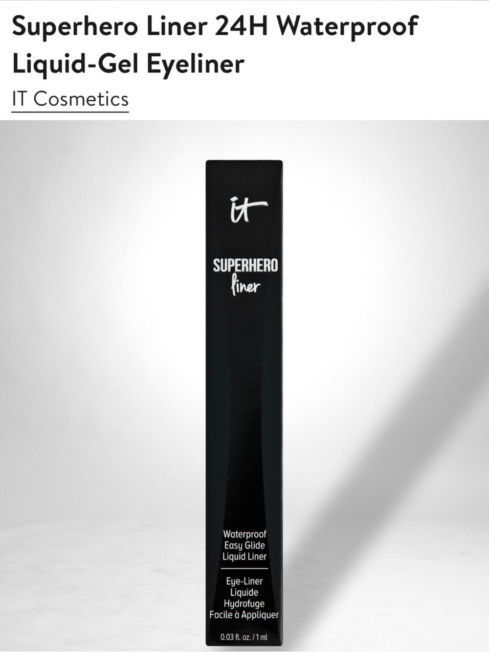IT Cosmetics Superhero Finer 24H Waterproof Liquid-Gel Liner - Black